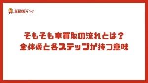 そもそも車買取の流れとは？全体像と各ステップが持つ意味